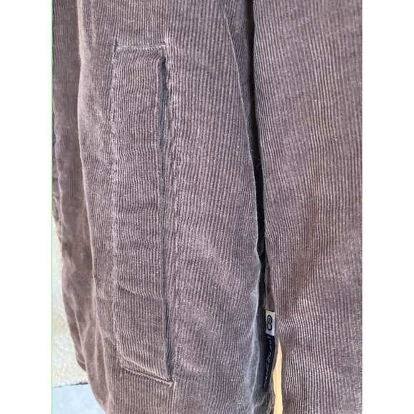 RIP CURL Corduroy Button Down Hooded Jacket, Sherpa Lined, Brown, Medium - Picture 4 of 8